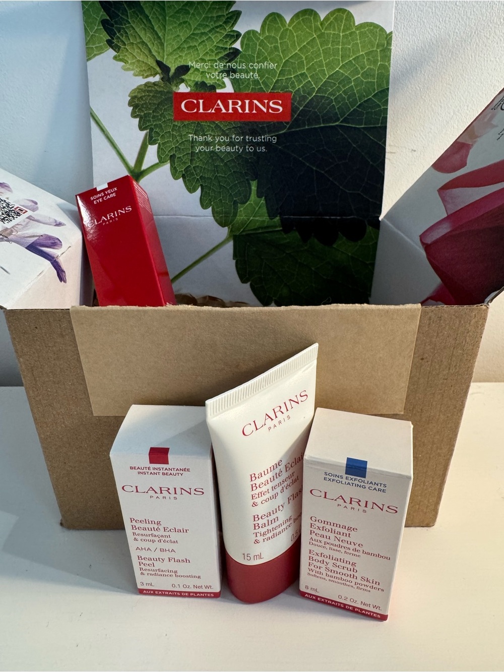 Clarins 4 Piece Radiance and Lift Technology 4 piece bundle NIB
